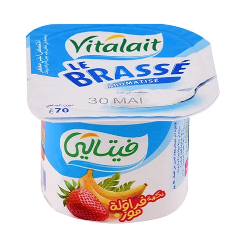 Yaourt Brassé Fraise Banane VITALAIT 70Gr
